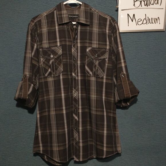 Michael Brandon designer button down top medium - Picture 2 of 5